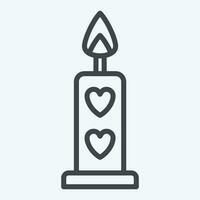 Icon Candle. related to Valentine Day symbol. line style. simple design editable. simple illustration vector