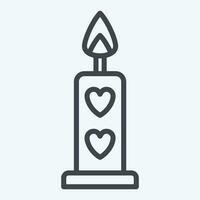 Icon Candle. related to Valentine Day symbol. line style. simple design editable. simple illustration vector