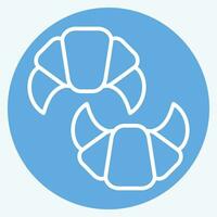Icon Croissant. related to France symbol. blue eyes style. simple design editable. simple illustration vector