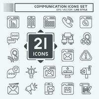 Icon Set Communication. related to Internet symbol. line style. simple design editable. simple illustration vector