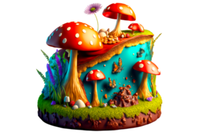 3d realistic cake ai generated png