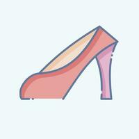 Icon High Heels. related to France symbol. doodle style. simple design editable. simple illustration vector