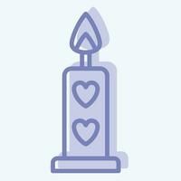 Icon Candle. related to Valentine Day symbol. two tone style. simple design editable. simple illustration vector