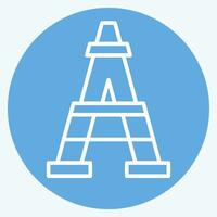 Icon Eiffel Tower. related to France symbol. blue eyes style. simple design editable. simple illustration vector