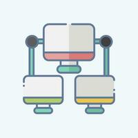 Icon Connection Computer. related to Communication symbol. doodle style. simple design editable. simple illustration vector