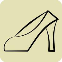 Icon High Heels. related to France symbol. hand drawn style. simple design editable. simple illustration vector