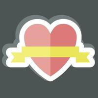 Sticker Love. related to Valentine Day symbol. glyph style. simple design editable. simple illustration vector