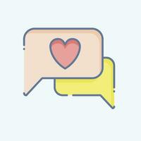 Icon Romantic Chat. related to Valentine Day symbol. doodle style. simple design editable. simple illustration vector