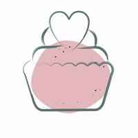 Icon Cup Cake. related to Valentine Day symbol. Color Spot Style. simple design editable. simple illustration vector