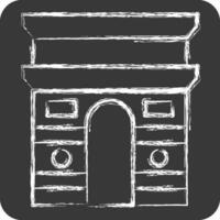 Icon ARC De Triomphe. related to France symbol. chalk Style. simple design editable. simple illustration vector