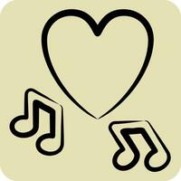 Icon Music. related to Valentine Day symbol. hand drawn style. simple design editable. simple illustration vector