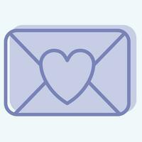 Icon Love Letter. related to Valentine Day symbol. two tone style. simple design editable. simple illustration vector