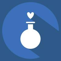 Icon Love Potion. related to Valentine Day symbol. long shadow style. simple design editable. simple illustration vector