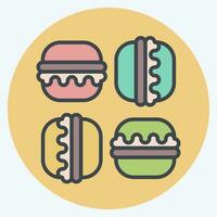Icon Macaron. related to France symbol. color mate style. simple design editable. simple illustration vector