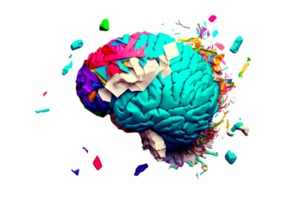 cerveau 3d illustration ai généré png