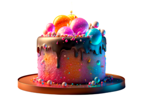 3d realistic cake ai generated png