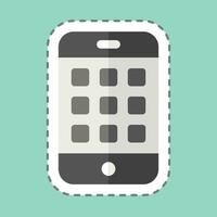 Sticker line cut Applications. related to Communication symbol. Communication. simple design editable. simple illustration vector