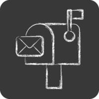 Icon Mailbox. related to Communication symbol. chalk Style. simple design editable. simple illustration vector