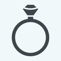 Icon Diamond Ring. related to Valentine Day symbol. glyph style. simple design editable. simple illustration vector