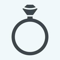 Icon Diamond Ring. related to Valentine Day symbol. glyph style. simple design editable. simple illustration vector