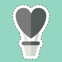 Sticker line cut Hot Air Balloon. related to Valentine Day symbol. simple design editable. simple illustration vector