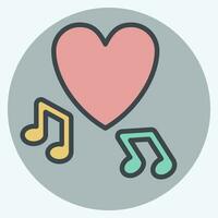 Icon Music. related to Valentine Day symbol. color mate style. simple design editable. simple illustration vector