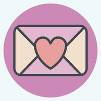 Icon Love Letter. related to Valentine Day symbol. color mate style. simple design editable. simple illustration vector