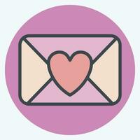 Icon Love Letter. related to Valentine Day symbol. color mate style. simple design editable. simple illustration vector