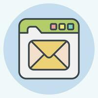 Icon Email. related to Communication symbol. color mate style. simple design editable. simple illustration vector