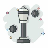 Icon Lamp Post. related to France symbol. comic style. simple design editable. simple illustration vector