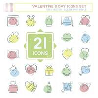 Icon Set Valentine Day. related to Love symbol. Color Spot Style. simple design editable. simple illustration vector