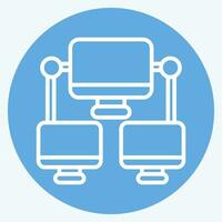 Icon Connection Computer. related to Communication symbol. blue eyes style. simple design editable. simple illustration vector