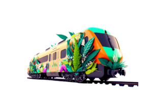 3l illustration transport avec feuilles ai généré png