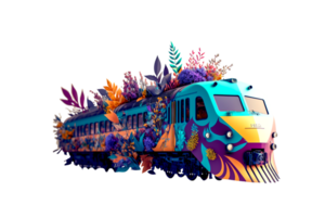 3l illustration transport with leaves ai generated png