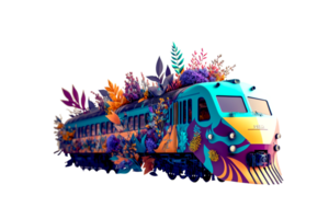 3l ilustração transporte com folhas ai gerado png