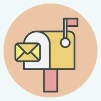 Icon Mailbox. related to Communication symbol. color mate style. simple design editable. simple illustration vector