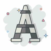 Icon Eiffel Tower. related to France symbol. comic style. simple design editable. simple illustration vector