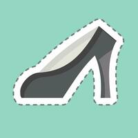 Sticker line cut High Heels. related to France symbol. simple design editable. simple illustration vector