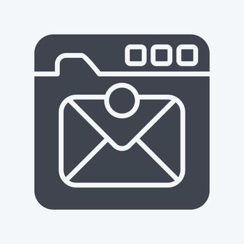 Icon Inbox Mail. related to Communication symbol. glyph style. simple design editable. simple illustration vector