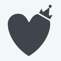 Icon Love King. related to Valentine Day symbol. glyph style. simple design editable. simple illustration vector