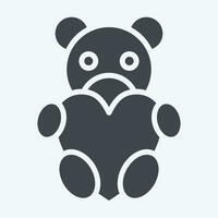 Icon Teddy Bear. related to Valentine Day symbol. glyph style. simple design editable. simple illustration vector