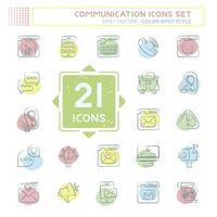 Icon Set Communication. related to Internet symbol. Color Spot Style. simple design editable. simple illustration vector