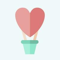 Icon Hot Air Balloon. related to Valentine Day symbol. flat style. simple design editable. simple illustration vector