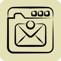 Icon Inbox Mail. related to Communication symbol. hand drawn style. simple design editable. simple illustration vector