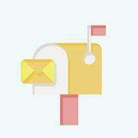 Icon Mailbox. related to Communication symbol. flat style. simple design editable. simple illustration vector