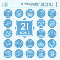 Icon Set Communication. related to Internet symbol. blue eyes style. simple design editable. simple illustration vector