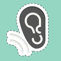 Sticker line cut Ear. related to Communication symbol. Communication. simple design editable. simple illustration vector