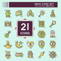 Icon Set India. related to Holiday symbol. MBE style. simple design editable. simple illustration vector