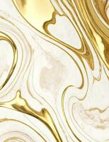 The background is white, natural stone with gold metallic streaks. Elegant marble, beautiful backdrop. AI generated photo