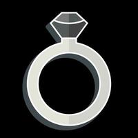 Icon Diamond Ring. related to Valentine Day symbol. glossy style. simple design editable. simple illustration vector